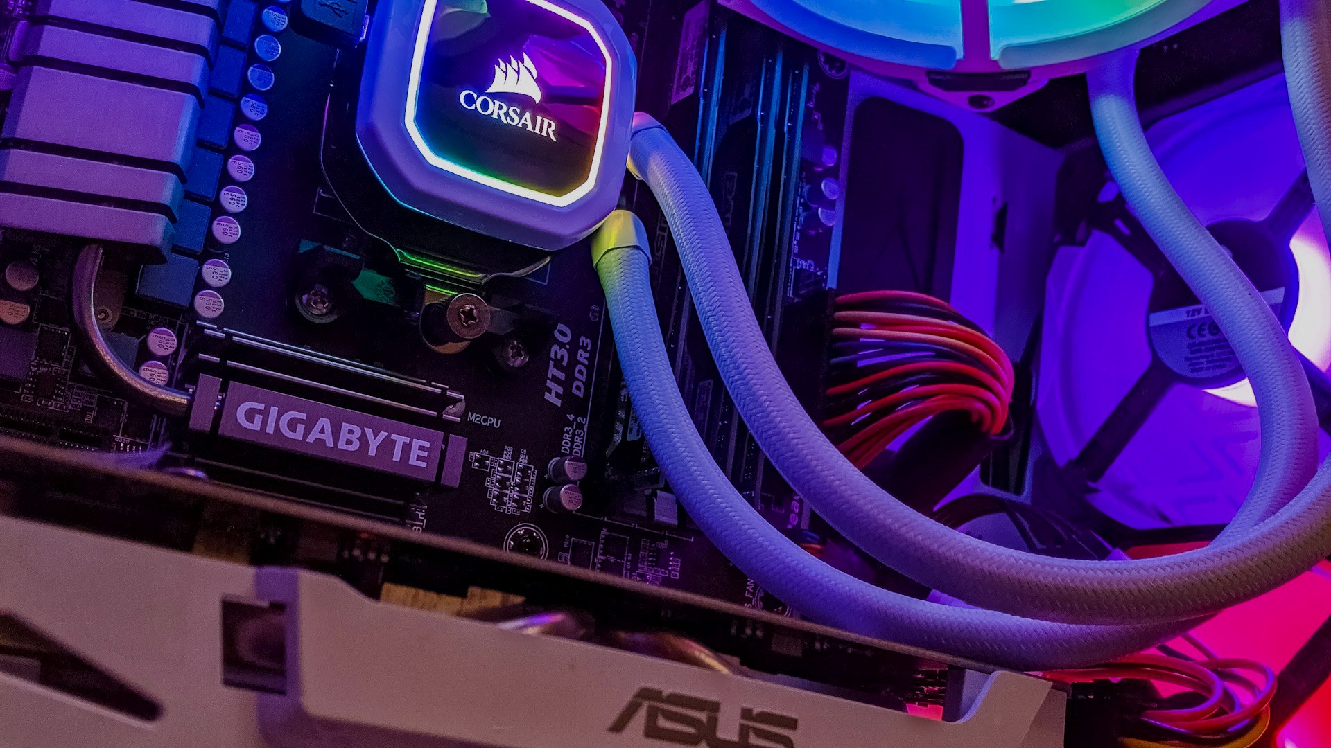 High-performance custom workstation with liquid cooling and RGB lighting